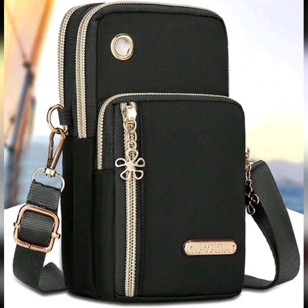 Women's Mini Crossbody Bag, Vertical Sports Wrist Bag, Casual With Earphone Hole